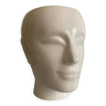 Vase ou cache - pot vintage forme visage en céramique blanche Vase ou cache - pot vintage forme visage en céramique blanche