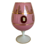 Vase came opaline rose