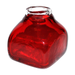 Vase carr en verre souffl rouge