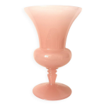 Vase, centre de table , en opaline rose , fabrication italienne