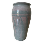 Vase en c�ramique bleu ciel et gris