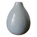 Vase en cramique craquele gris clair