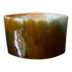 Vase c�ramique design contemporain fabrication artisanale motif organique tons verts kaki turquoise