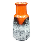 Vase en cramique fat lava scheurich 1437 / 21 vintage 70 orange et gris