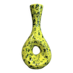 Vase en cramique jaune aux clats verts