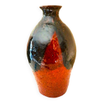 Vase cramique, terre cuite chamotte, maille, signature  identifier, vintage