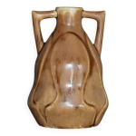 Vase cramique verniss vintage, petit vase  anses, dcoration intrieur
