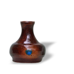 Vase c�ramique vintage marron et bleu
