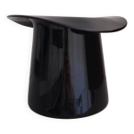 Vase chapeau haut de forme en verre noir