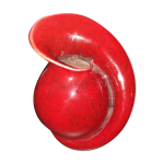 Vase coeur de rose en c�ramique par fred et andr�e stocker vers 1950