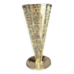 Vase conique modele lido en cristal de baccarat motifs art deco