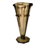 Vase cornet 1930 art deco verre fum