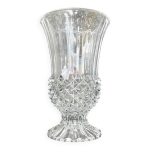 Vase cristal d'arques motif pointes de diamant annes 60 70 vase en cristal