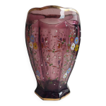 Vase en cristal fleurs dbut xxme