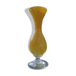 Vase en cristal jaune cristallerie d'aubusson Vase en cristal jaune cristallerie d'aubusson