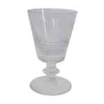 Vase en cristal val saint lambert pied douche decor pointes de diamants