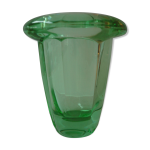 Vase en cristal vert des annes 50