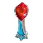 Vase fleur d arum / jack in the pulpit. en verre souffl� murano. haut 20 cm