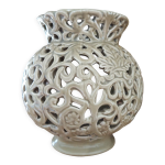 Vase fleurs sches ou photophore cramique