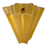 Vase forme toile en verre jaune art dco walther glas germany