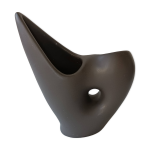 Vase de forme libre en c�ramique gris anthracite, louis giraud, vallauris