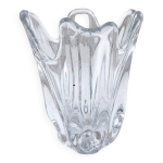 Vase franais cristal transparent en verre formes organiques fluides