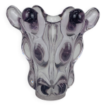 Vase girafe en cristal art vannes, 1950, vintage