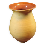 Vase en grès vintage jaune moutarde Vase en grès vintage jaune moutarde