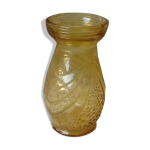 Vase a jacinthe en verre moule epoque art dco