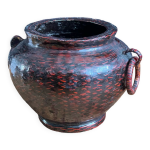 Vase japonais vintage en bambou tress
