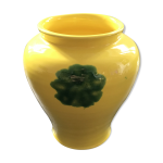 Vase jaune tache verte