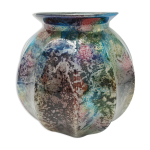 Vase laque line bleu iris jean nol bouillet