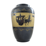 Vase laque vietnam 25cm cheval art dco 1930