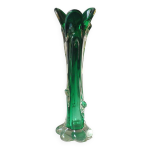 Vase murano en verre d'art soufflé. design en forme de tronc / base florale. haut 26 cm Vase murano en verre d'art soufflé. design en forme de tronc / base florale. haut 26 cm