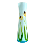 Vase opalin soliflore d�cor fleurs