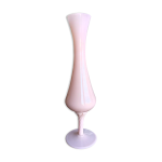 Vase en opaline de 44 cm rose  cuisse de nymphe  annes 70