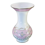 Vase pansu en opaline dcor de fleurs emailles napoleon 3