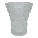 Vase  penses  par josef inwald, verre press moul, art dco