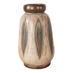 Vase de p�riode art - d�co en c�ramique �maill�e, vert et gris, par edouard g