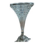 Vase pied en rgule et verre moul