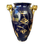 Vase en porcelaine noir et doré Vase en porcelaine noir et doré