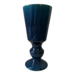 Vase pot verre c�ramique bleu