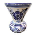 Vase quimper cramique blanche dcor bleu vintage