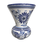 Vase quimper hb cramique blanc & bleu france dcoration vintage