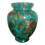 Vase la roch�re en verre et or