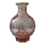 Vase rose année 60 en verre transparent Vase rose année 60 en verre transparent