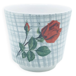 Vase rose en cramique hollandaise