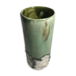 Vase rouleau ancien cramique maille vert