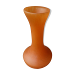 Vase soliflore art dco en pate de verre orange