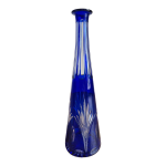 Vase soliflore en cristal de bohême bleu cobalt Vase soliflore en cristal de bohême bleu cobalt
